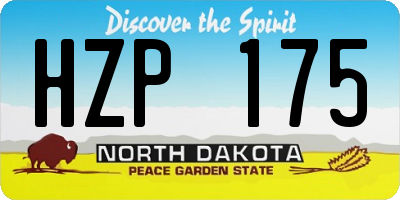 ND license plate HZP175