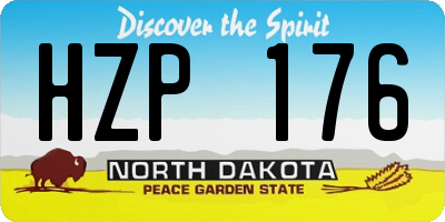 ND license plate HZP176