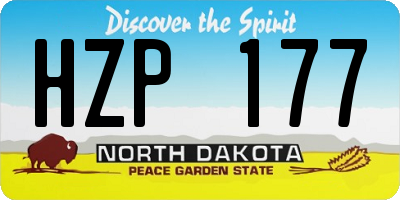 ND license plate HZP177