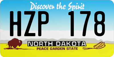 ND license plate HZP178