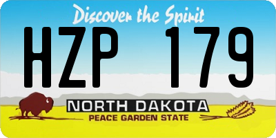 ND license plate HZP179