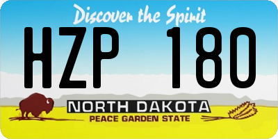 ND license plate HZP180