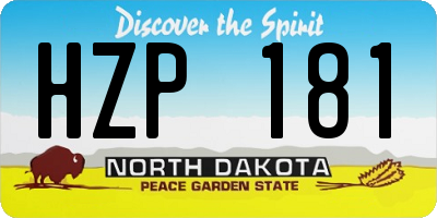 ND license plate HZP181