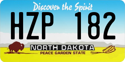 ND license plate HZP182