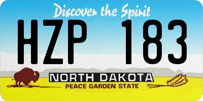 ND license plate HZP183