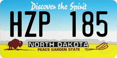 ND license plate HZP185
