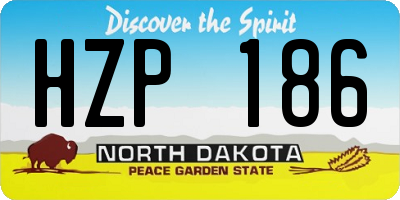 ND license plate HZP186