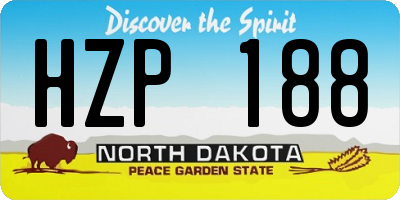 ND license plate HZP188
