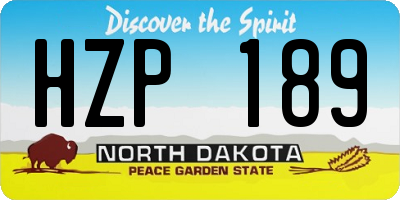 ND license plate HZP189