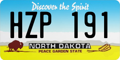 ND license plate HZP191