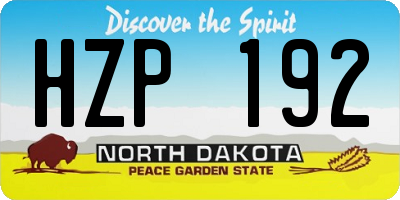 ND license plate HZP192