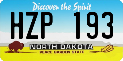 ND license plate HZP193