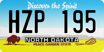 ND license plate HZP195