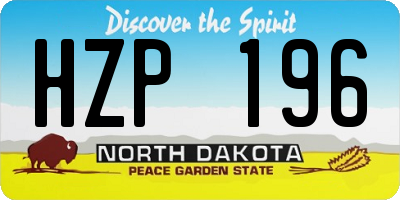 ND license plate HZP196