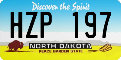 ND license plate HZP197