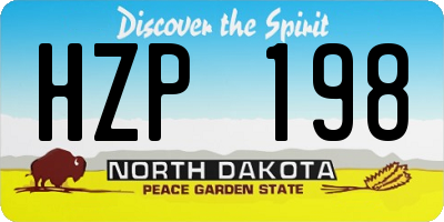 ND license plate HZP198