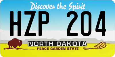 ND license plate HZP204