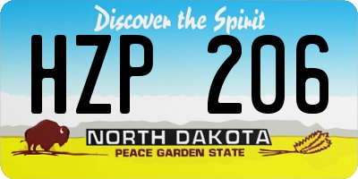 ND license plate HZP206