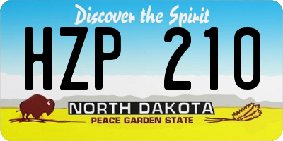 ND license plate HZP210