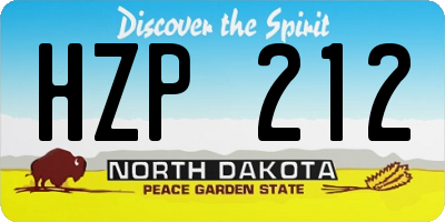 ND license plate HZP212