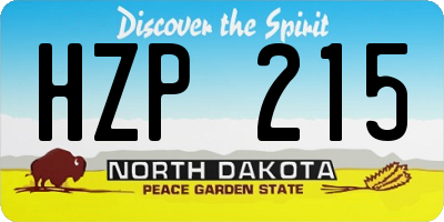 ND license plate HZP215