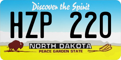 ND license plate HZP220