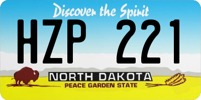 ND license plate HZP221