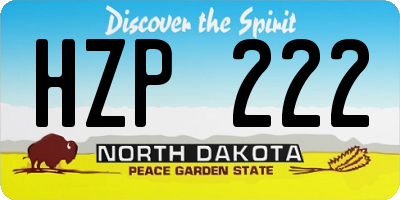 ND license plate HZP222