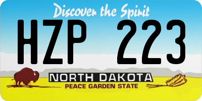 ND license plate HZP223