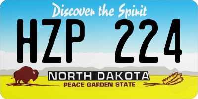 ND license plate HZP224