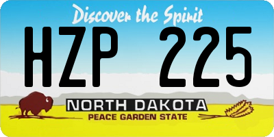 ND license plate HZP225