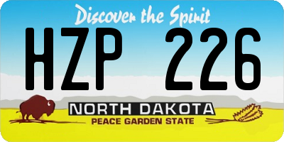 ND license plate HZP226