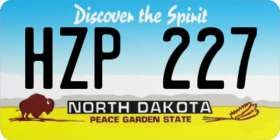 ND license plate HZP227
