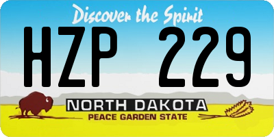 ND license plate HZP229