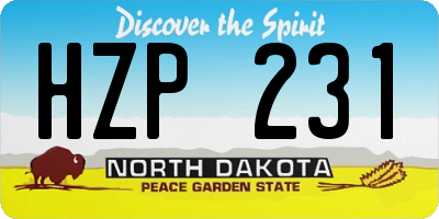 ND license plate HZP231