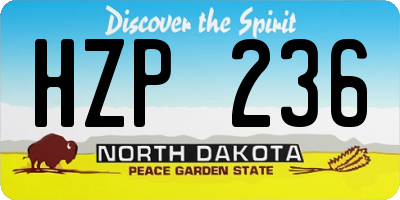 ND license plate HZP236