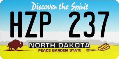 ND license plate HZP237