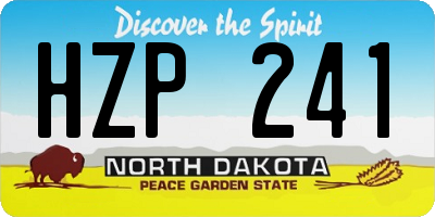 ND license plate HZP241