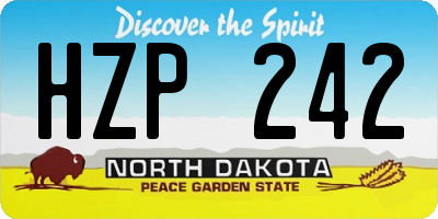 ND license plate HZP242