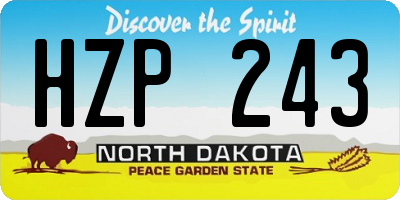 ND license plate HZP243