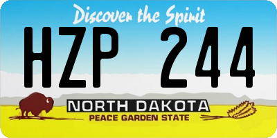 ND license plate HZP244
