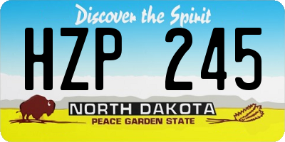 ND license plate HZP245