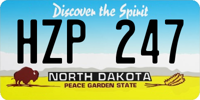 ND license plate HZP247