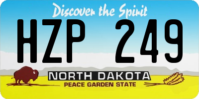 ND license plate HZP249