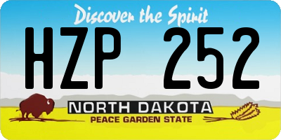 ND license plate HZP252