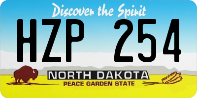 ND license plate HZP254