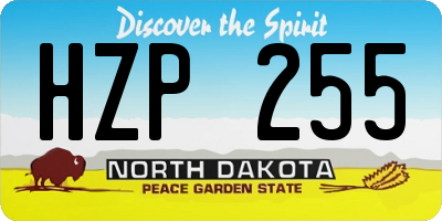 ND license plate HZP255