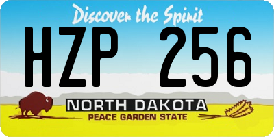 ND license plate HZP256