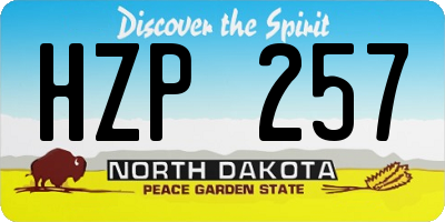 ND license plate HZP257