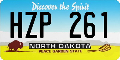 ND license plate HZP261